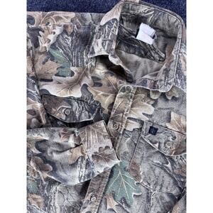 VTG CODET Leaf Camouflage Flannel Shirt USA Made Hunting Woodland Camo L